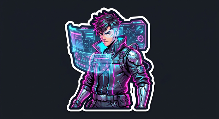 Киберпанк стикер из фото — cyberpunk art